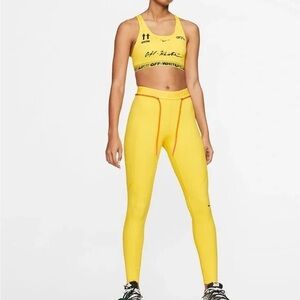 Off-White Yellow Pants with Black and Orange Details